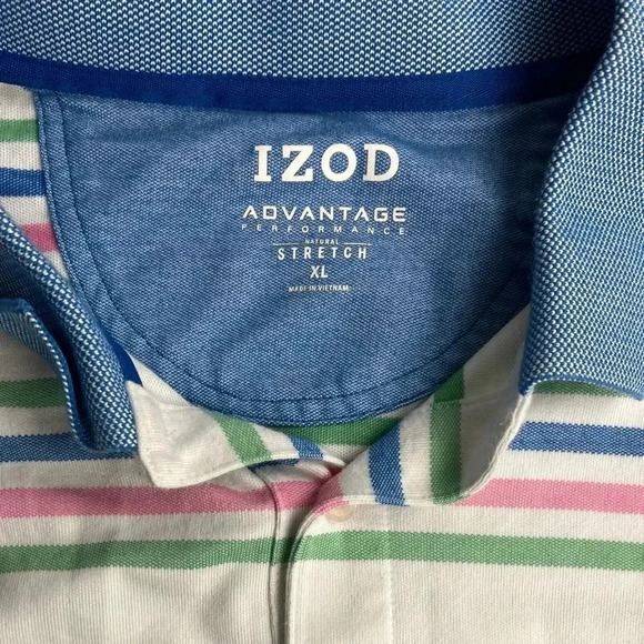 IZOD Advantage Performance Natural Stretch Stripe Polo Shirt Men's - Picture 2 of 2